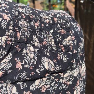 Navy blue blouse with owl design